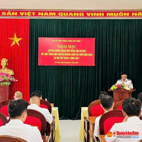 Bộ Tư lệnh Vùng Cảnh sát biển 1: Khai mạc Lớp bồi dưỡng tiếng Anh cơ bản và chuyên ngành Cảnh sát biển năm 2025