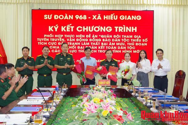 Sư đoàn 968 và xã Hiếu Giang (Quảng Trị) ký kết chương trình phối hợp thực hiện Đề án 57
