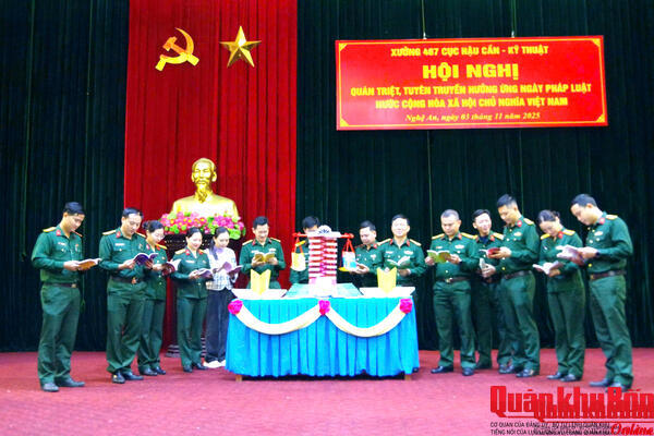 Xưởng 467, Cục Hậu cần - Kỹ thuật Quân khu 4 hưởng ứng Ngày Pháp luật Việt Nam năm 2025