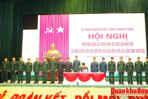 UBND tỉnh Thanh Hóa: Hiệp đồng công tác tuyển quân và huấn luyện, diễn tập lực lượng dự bị động viên năm 2026