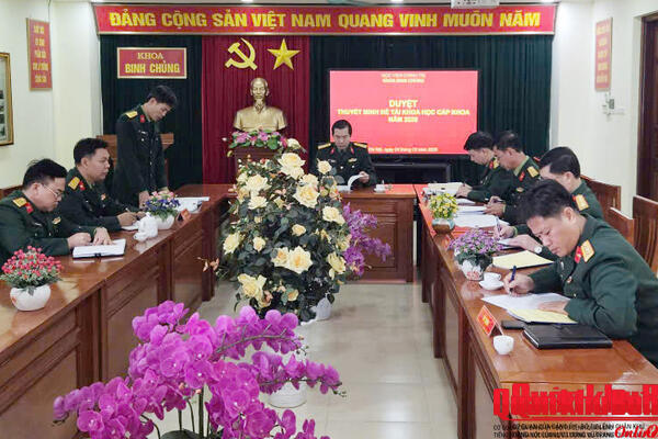 Khoa Binh chủng, Học viện Chính trị thông qua đề tài khoa học