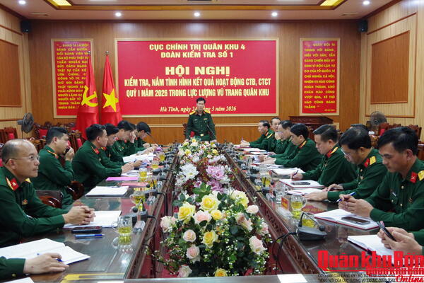 Quân khu 4 kiểm tra công tác Đảng, công tác chính trị tại Bộ Chỉ huy Quân sự tỉnh Hà Tĩnh