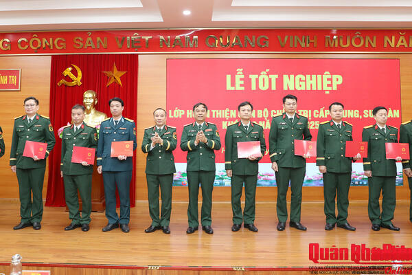 Học viện Chính trị: Tổ chức Lễ tốt nghiệp Lớp hoàn thiện cán bộ chính trị cấp trung, sư đoàn Khóa 20