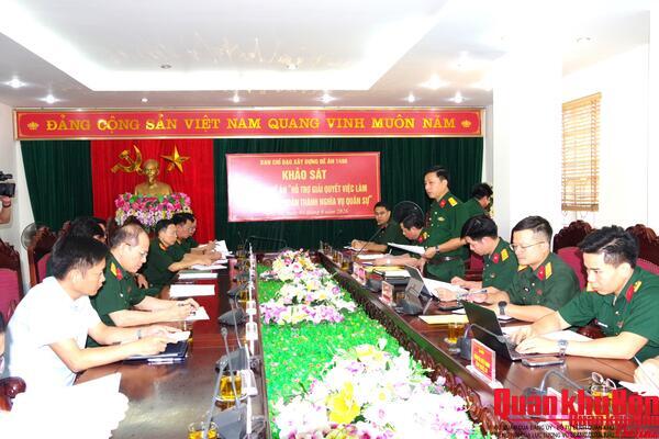 Khảo sát xây dựng Đề án “Hỗ trợ giải quyết việc làm cho thanh niên hoàn thành nghĩa vụ quân sự” tại Nghệ An.