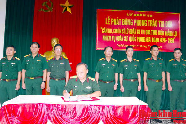 Lữ đoàn Thông tin 80 phát động phong trào thi đua giai đoạn 2026 - 2030