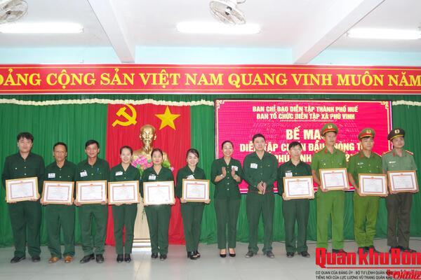 Xã Phú Vinh, thành phố Huế: Tổ chức thành công diễn tập chiến đấu phòng thủ năm 2026