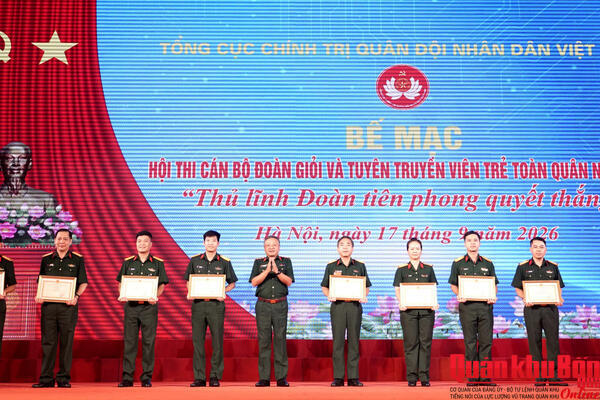 Quân khu 4 đạt giải Đơn vị xuất sắc tại Hội thi cán bộ Đoàn giỏi và tuyên truyền viên trẻ toàn quân năm 2026 khu vực phía Bắc
