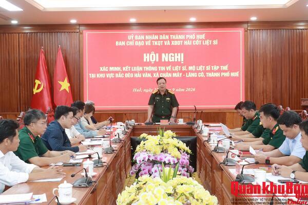 Thành phố Huế: Hội nghị kết luận thông tin mộ liệt sĩ tập thể tại phía Bắc đèo Hải Vân, xã Chân Mây - Lăng Cô