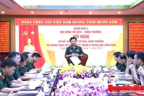 Quân khu 4:  Sơ kết công tác Thi đua - Khen thưởng 6 tháng đầu năm 2026