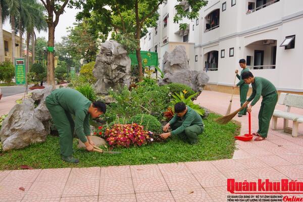 “Sáng - xanh - sạch - đẹp” ở Đại đội Vệ binh Học viện Chính trị