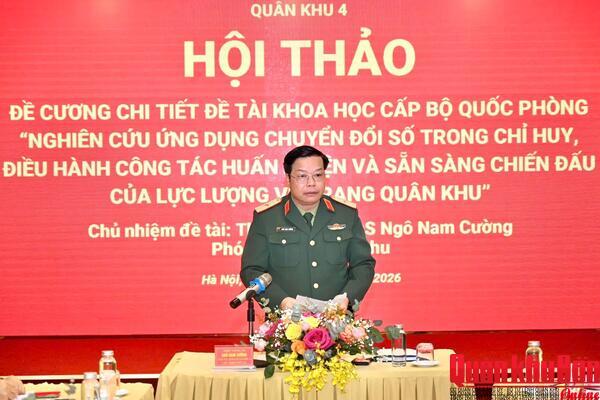 Quân khu 4 Hội thảo Đề cương chi tiết đề tài khoa học cấp Bộ Quốc phòng về chuyển đổi số