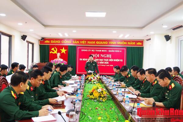 Đảng ủy Bộ Tham mưu Quân khu 4 ra nghị quyết lãnh đạo thực hiện nhiệm vụ quý II năm 2026