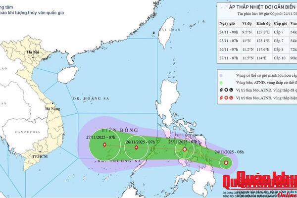 Biển Đông sắp đón áp thấp nhiệt đới, có thể thành bão số 15 và ảnh hưởng đến Nam Trung Bộ