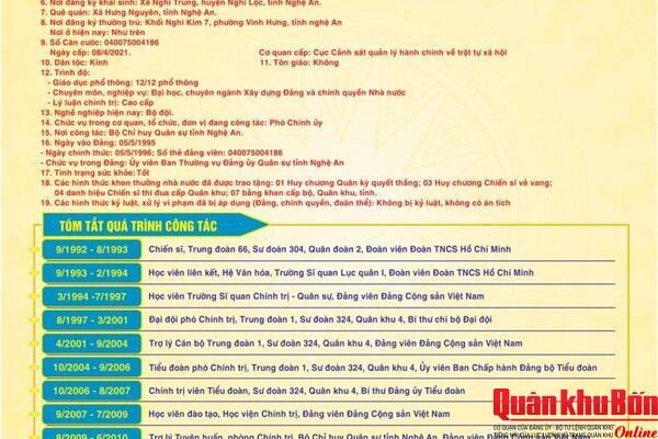 Tiểu sử tóm tắt Đại tá Phạm Đình Trung, Ứng cử đại biểu Hội đồng nhân dân tỉnh Nghệ An, nhiệm kỳ 2026-2031