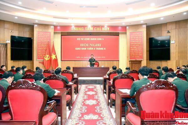 Bộ Tư lệnh Quân khu 4 chỉ đạo thực hiện nhiệm vụ trọng tâm