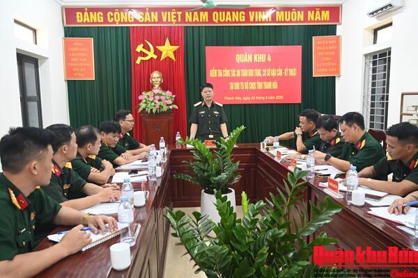 Quân khu 4: Kiểm tra công tác bảo đảm an toàn kho kỹ thuật