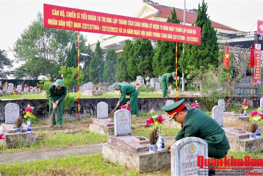 Sư đoàn 324: Chăm sóc các phần mộ liệt sĩ tại Nghĩa trang liệt sĩ Việt - Lào