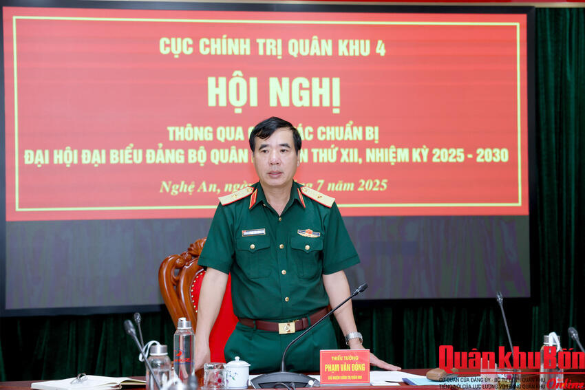 Cục Chính trị Quân khu 4: Hội nghị thông qua công tác chuẩn bị Đại hội Đảng và kỷ niệm 80 năm Ngày truyền thống