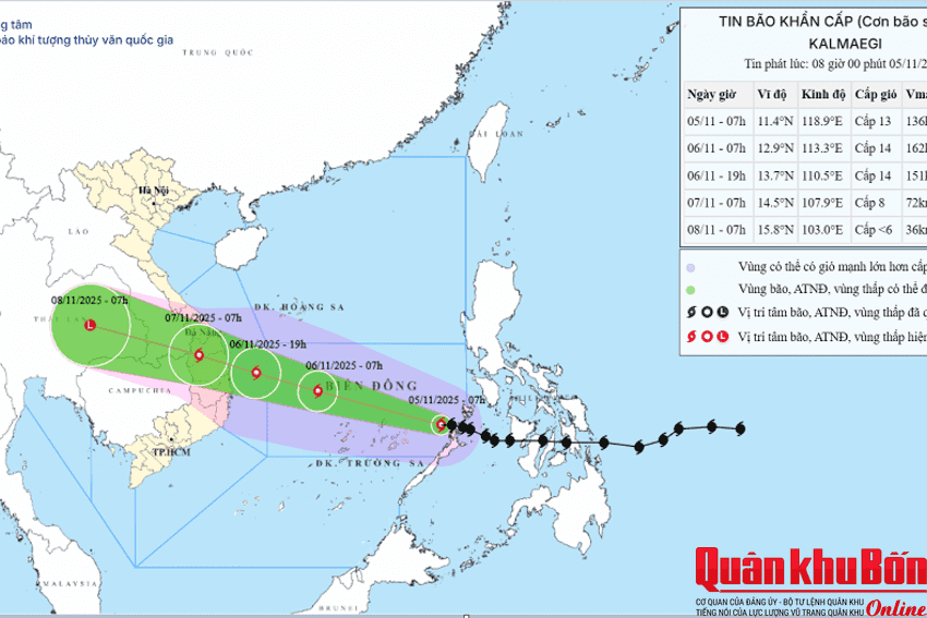 Ứng phó với bão số 13 (Kalmaegi) theo phương châm “chủ động từ sớm, từ xa”