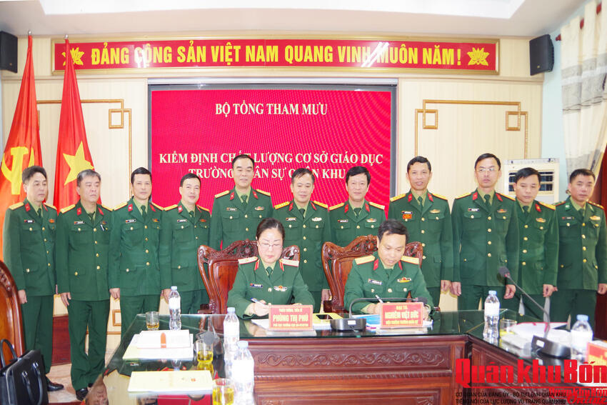 Trường Quân sự Quân khu 4 hoàn thành nội dung kiểm định chất lượng cơ sở giáo dục của Bộ Tổng Tham mưu