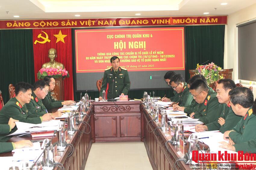 Chuẩn bị chu đáo Lễ kỷ niệm 80 năm Ngày truyền thống Cục Chính trị Quân khu 4