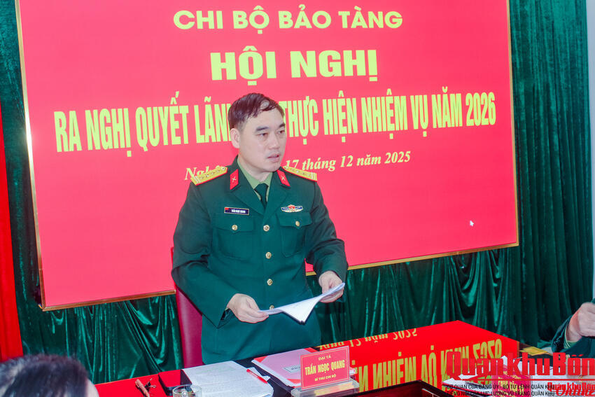 ​​​​​​​Bảo tàng Quân khu 4 ra nghị quyết lãnh đạo thực hiện nhiệm vụ năm 2026