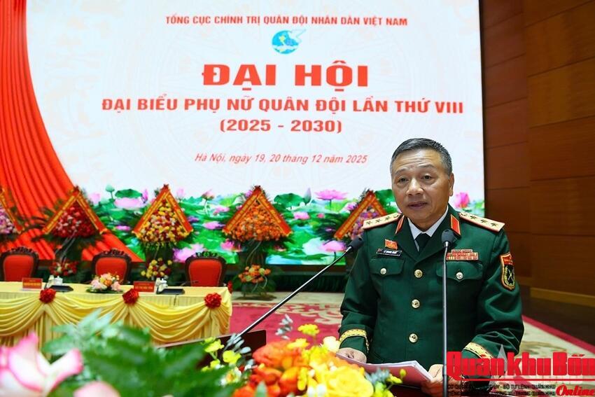 Thượng tướng Lê Quang Minh chỉ đạo phiên thứ nhất Đại hội đại biểu Phụ nữ Quân đội lần thứ VIII