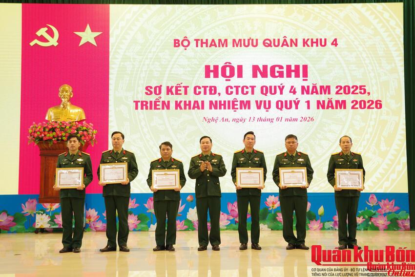 Bộ Tham mưu Quân khu 4 triển khai nhiệm vụ quý I năm 2026
