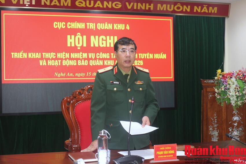 Cục Chính trị Quân khu 4 triển khai nhiệm vụ công tác Tuyên huấn và Báo chí năm 2026