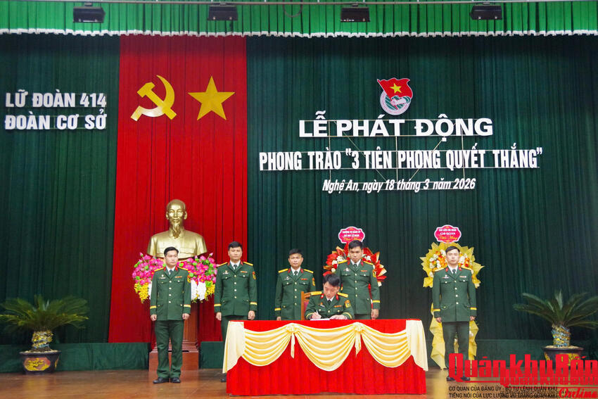 Đoàn cơ sở Lữ đoàn Công binh 414 (Quân khu 4): Phát động phong trào “3 Tiên phong quyết thắng”