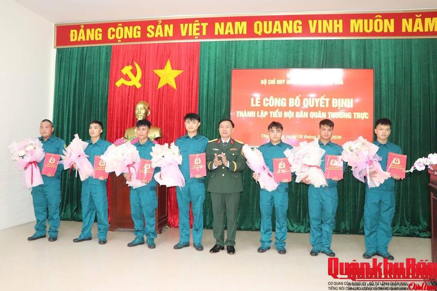 Ban Chỉ huy phòng thủ khu vực 4 - Hồi Xuân công bố quyết định thành lập 21 Tiểu đội dân quân thường trực