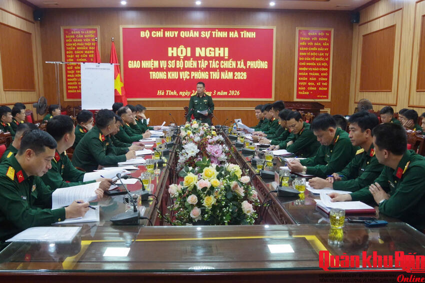 Bộ Chỉ huy Quân sự tỉnh Hà Tĩnh: Giao nhiệm vụ diễn tập năm 2026