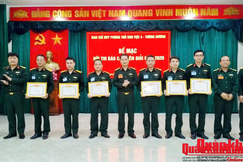 Ban Chỉ huy Phòng thủ khu vực 4 – Tương Dương tổ chức thành công Hội thi Báo cáo viên giỏi năm 2026