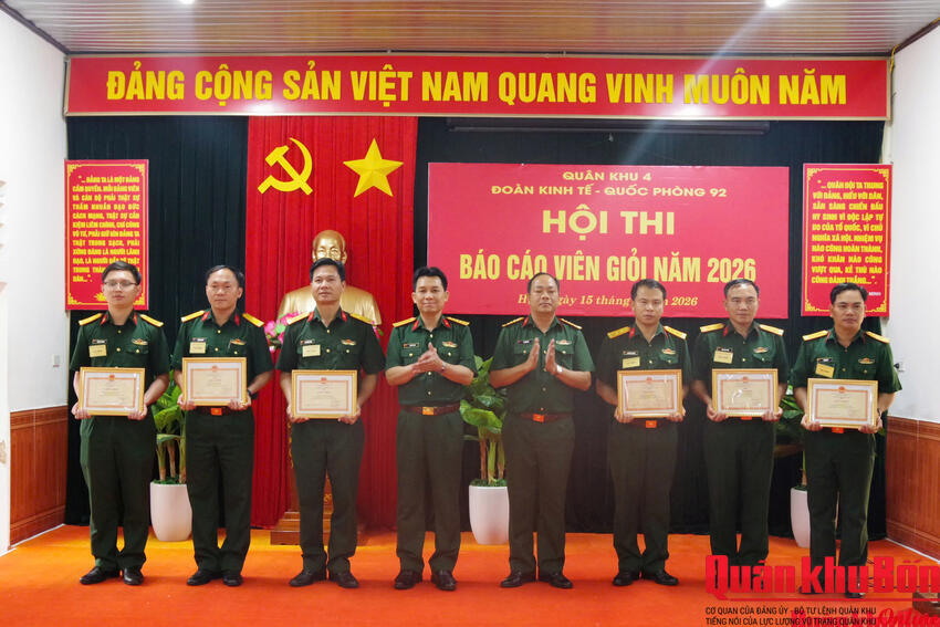 Đoàn Kinh tế - Quốc phòng 92 tổ chức Hội thi Báo cáo viên giỏi năm 2026