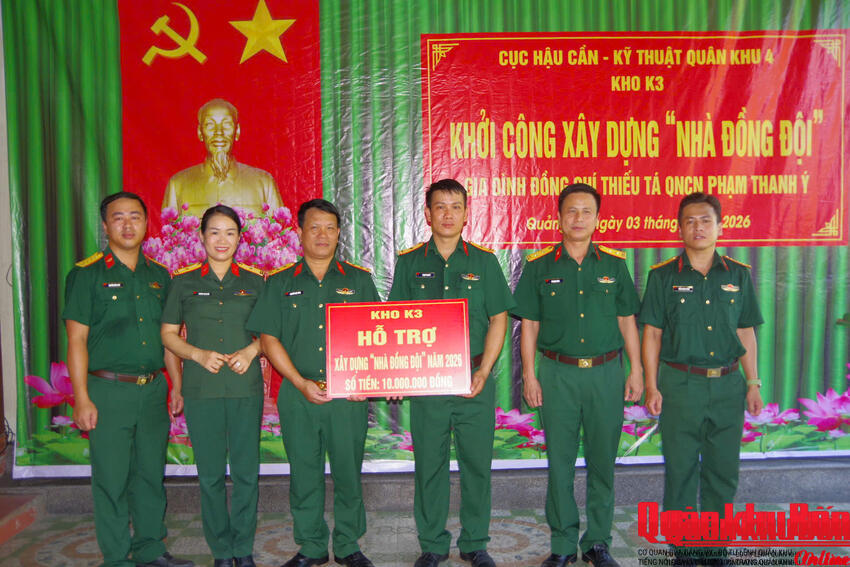 Kho K3 (Cục Hậu cần - Kỹ thuật) khởi công xây dựng Nhà đồng đội năm 2026