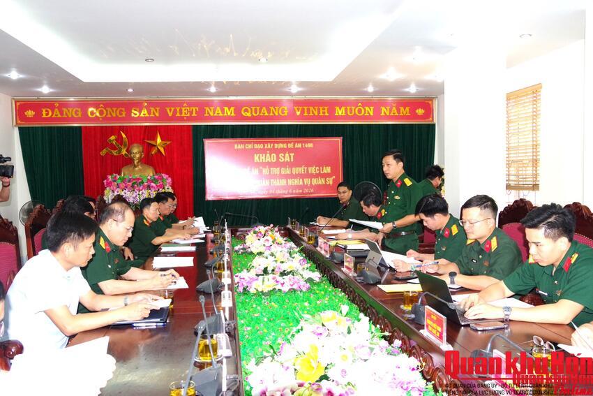Khảo sát xây dựng Đề án “Hỗ trợ giải quyết việc làm cho thanh niên hoàn thành nghĩa vụ quân sự” tại Nghệ An.
