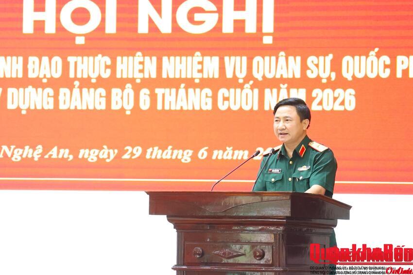 Thiếu tướng Đoàn Xuân Bường, Chính ủy Quân khu 4 dự Hội nghị Đảng ủy Quân sự tỉnh Nghệ An 6 tháng cuối năm 2026