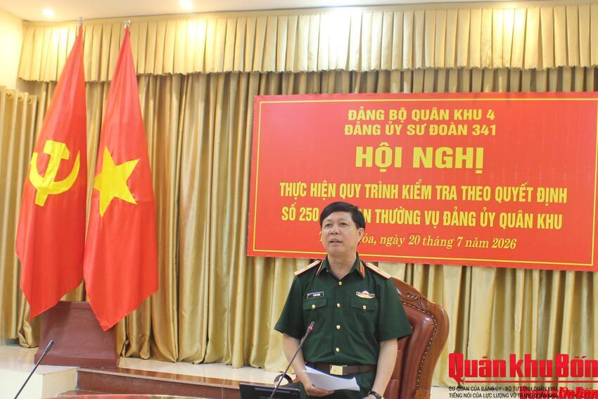 Đảng ủy Quân khu 4: Thực hiện quy trình kiểm tra Đảng ủy Sư đoàn 341