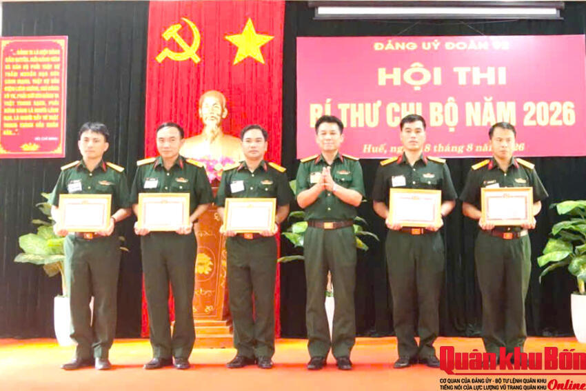 Đoàn Kinh tế - Quốc phòng 92 (Quân khu 4): Hội thi Bí thư chi bộ năm 2026