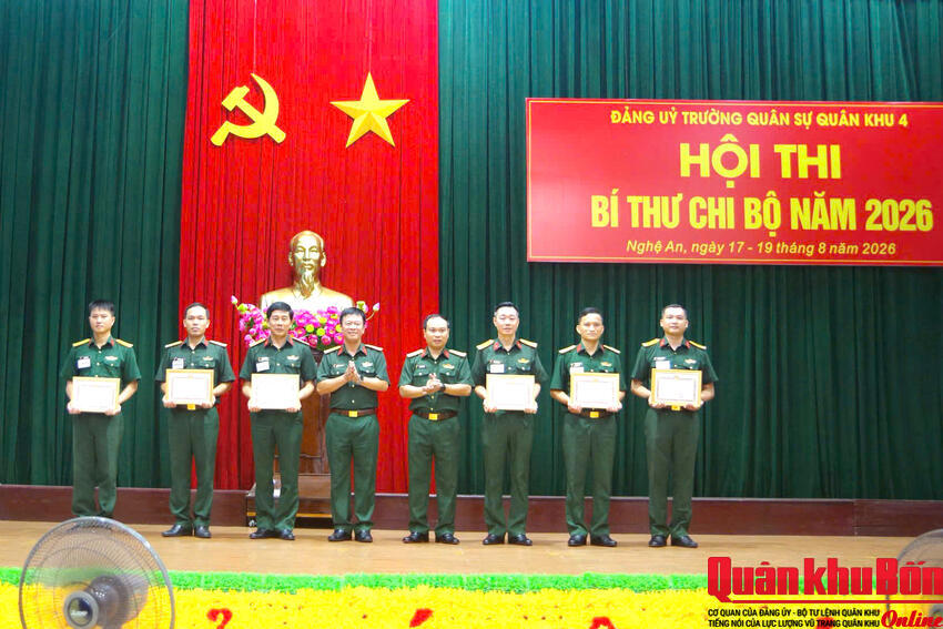 Trường Quân sự Quân khu 4 bế mạc Hội thi Bí thư Chi bộ năm 2026
