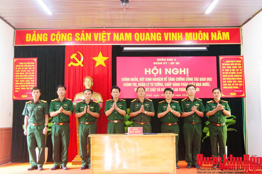 Đoàn Kinh tế - Quốc phòng 92, Quân khu 4 tích cực đổi mới, nâng cao chất lượng giáo dục chính trị quản lý tư tưởng và bảo đảm an toàn