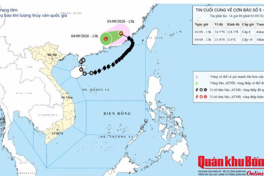 Tin cuối cùng về bão số 5