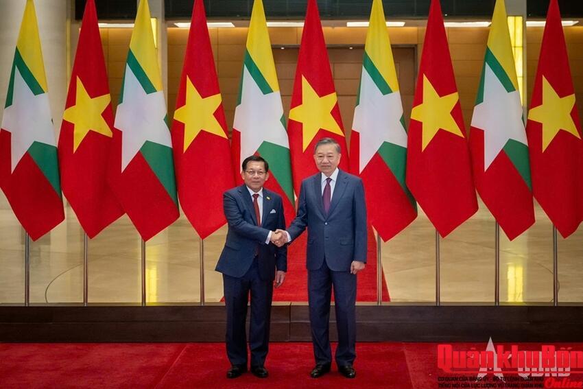Tổng Bí thư, Chủ tịch nước Tô Lâm hội đàm với Tổng thống Myanmar Min Aung Hlaing