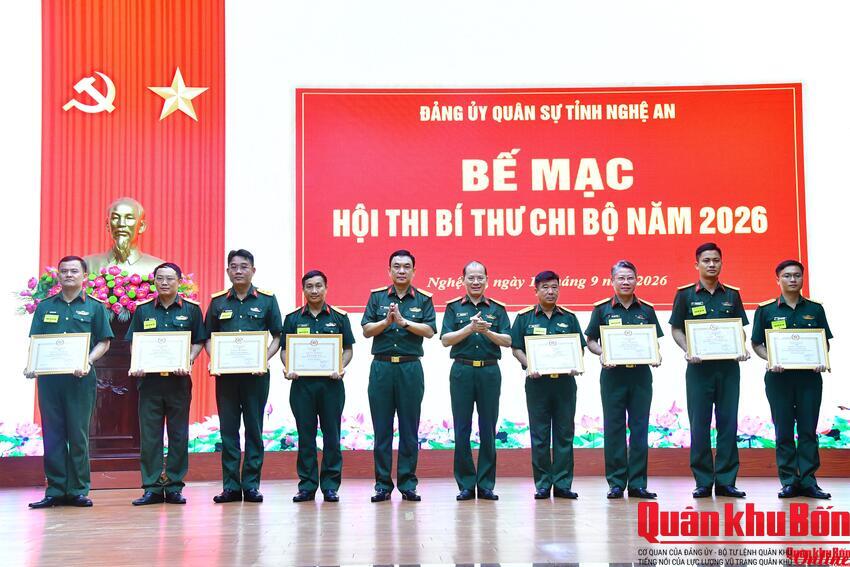 Đảng ủy Quân sự tỉnh Nghệ An: Bế mạc Hội thi Bí thư chi bộ năm 2026