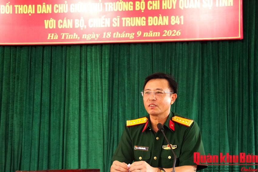 Bộ Chỉ huy Quân sự tỉnh Hà Tĩnh đối thoại dân chủ với cán bộ, chiến sĩ Trung đoàn 841