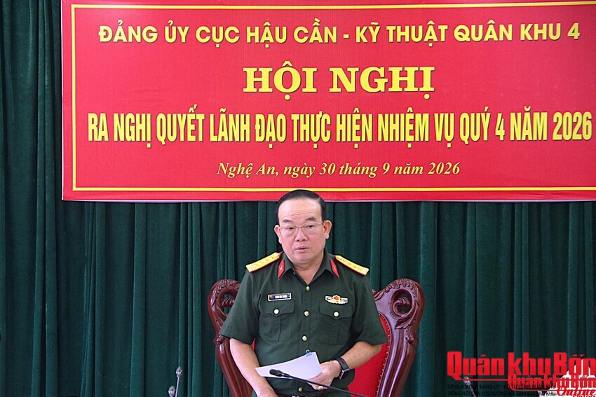 Đảng ủy Cục Hậu cần - Kỹ thuật Quân khu 4 ra Nghị quyết lãnh đạo thực hiện nhiệm vụ quý IV