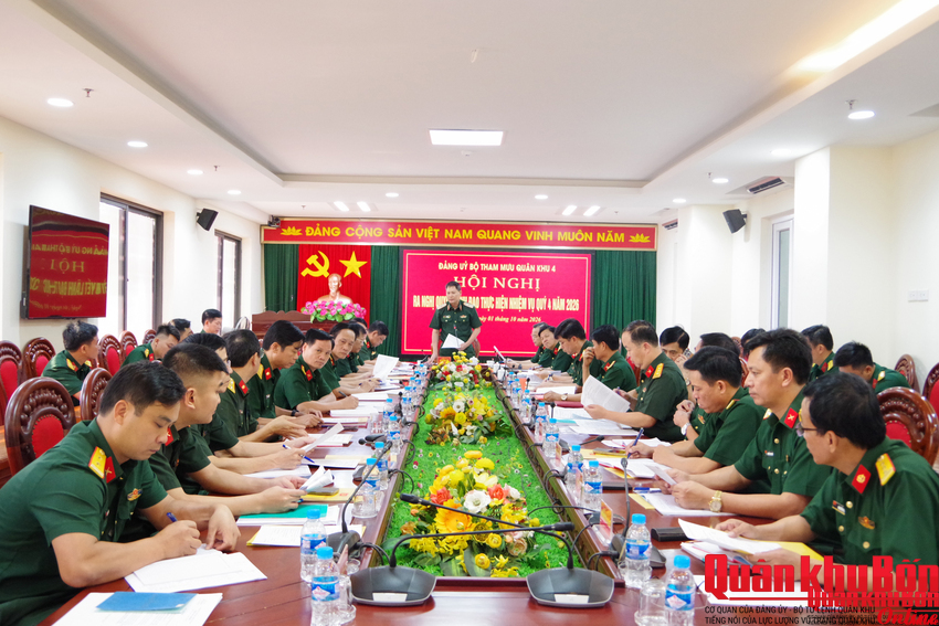 Đảng ủy Bộ Tham mưu Quân khu 4 ra Nghị quyết lãnh đạo thực hiện nhiệm vụ quý 4 năm 2026