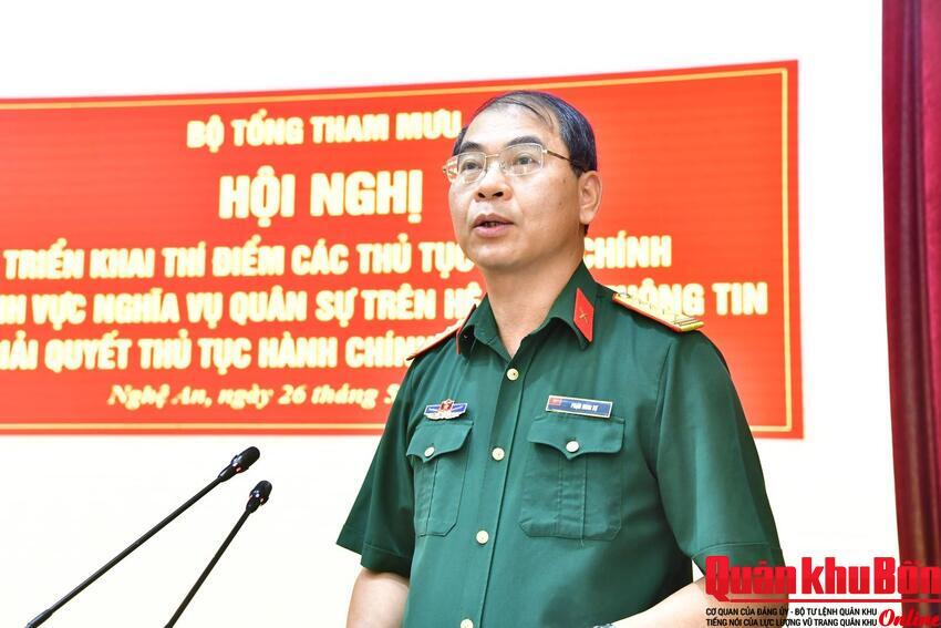 Triển khai thí điểm ứng dụng thủ tục hành chính về lĩnh vực nghĩa vụ quân sự tại Nghệ An