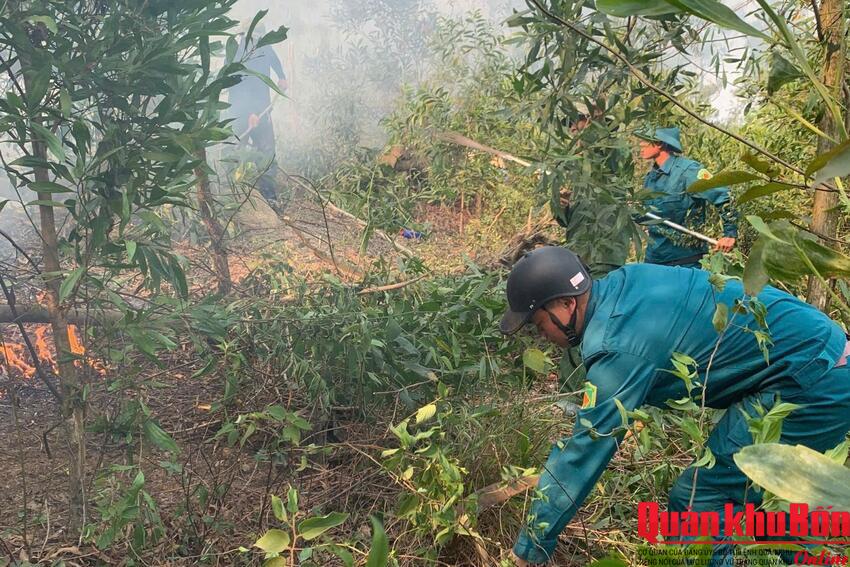 Khống chế nhanh vụ cháy rừng tại xã Phúc Lộc, Nghệ An