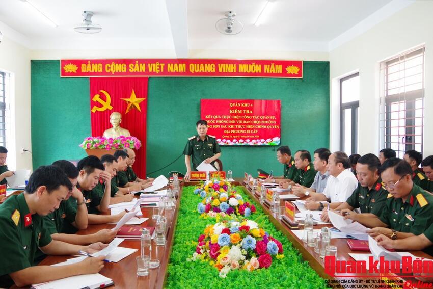 Quân khu 4 kiểm tra công tác quân sự, quốc phòng tại Quảng Trị